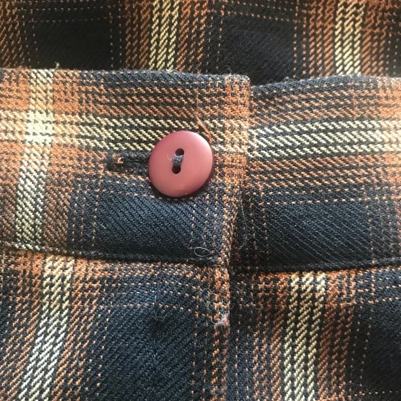 Navy & Brown New Concepts Plaid School-Girl style skirt. Fully lined size 12P - Picture 6 of 8